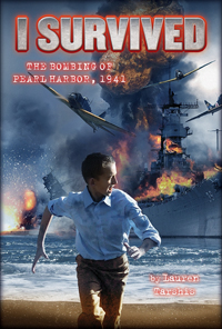 "I Survived The Bombing Of Pearl Harbor, 1941" book cover of a man running away from explosions
