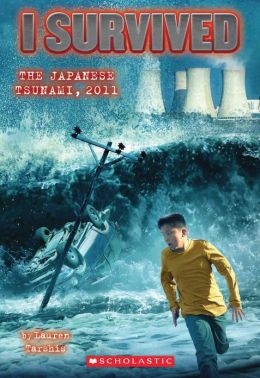 "I Survived The Japanese Tsunami, 2011" book cover of a boy running from a large wave